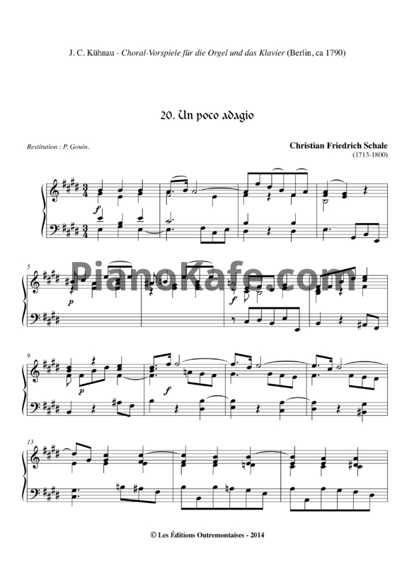 Ноты Кристиан Фридрих Шале - Un poco adagio ми мажор - PianoKafe.com