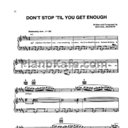 Ноты Michael Jackson - Don't stop 'til you get enough - предпросмотр