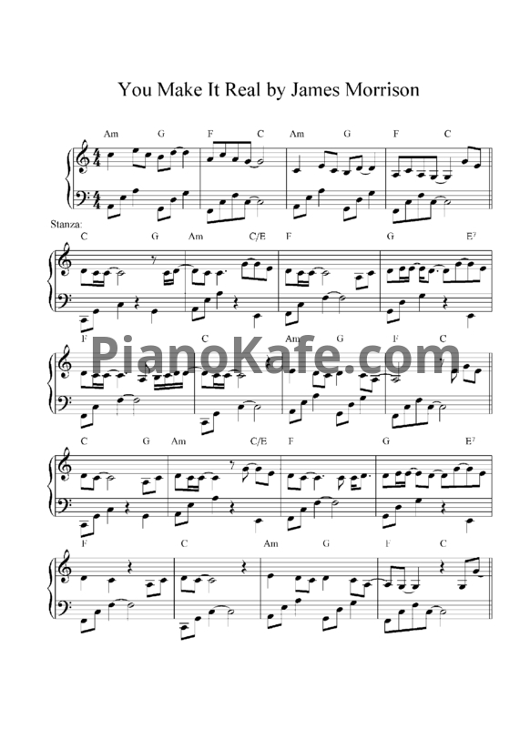 Ноты James Morrison - You make it real - PianoKafe.com