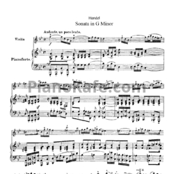 Ноты Георг Гендель - Соната соль минор - предпросмотр