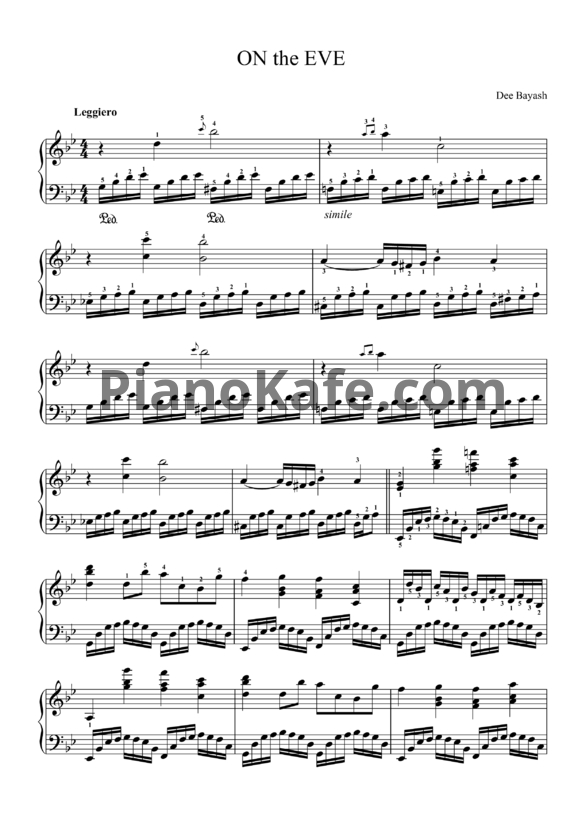 Ноты Dee Bayash - ON the EVE - PianoKafe.com