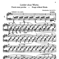 Ноты Феликс Мендельсон - Песни без слов - предпросмотр