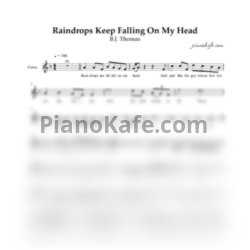 Ноты B.J. Thomas - Raindrops keep falling on my head (Вокальная партия)