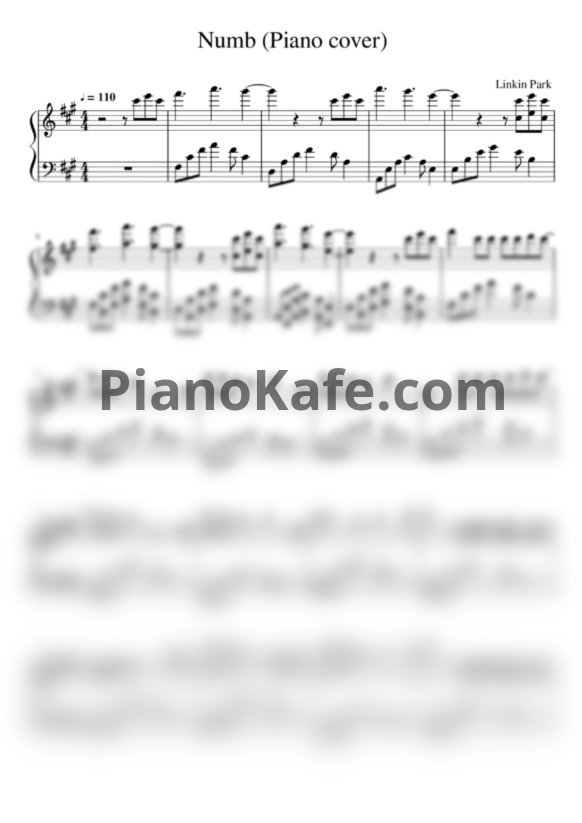 Ноты Linkin Park - Numb (Piano cover) - PianoKafe.com