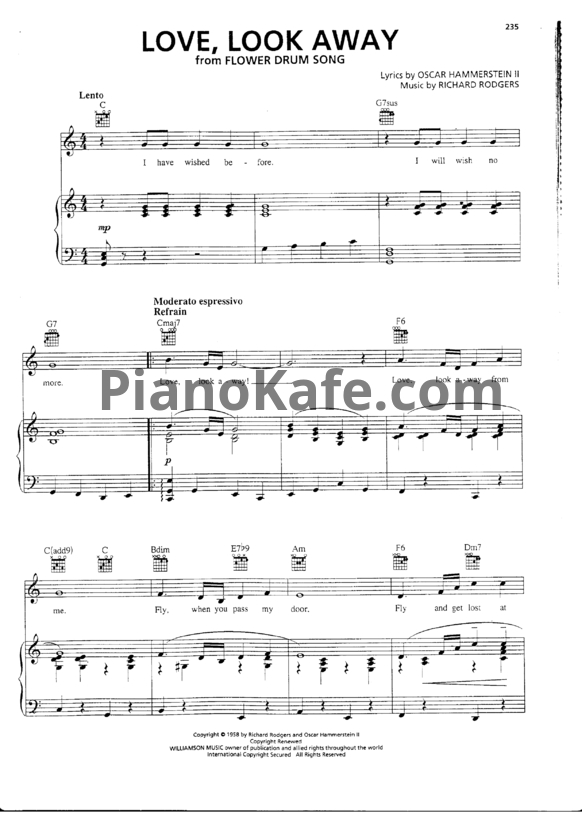 Ноты Richard Rodgers - Love look away - PianoKafe.com