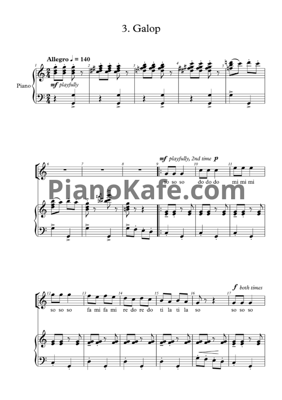 Ноты Ken Berg - Galop (C-dur) - PianoKafe.com