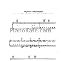 Ноты Mumford & Sons - Hopeless wanderer - предпросмотр