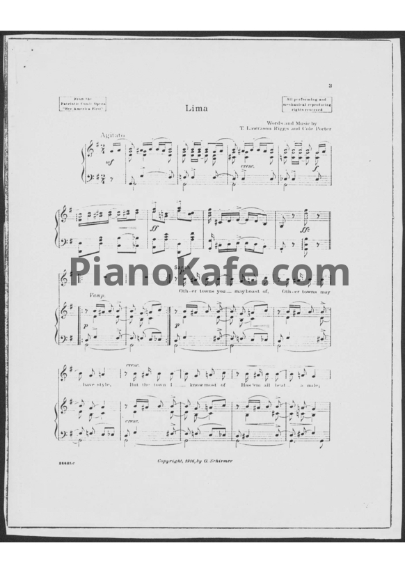 Ноты Cole Porter - Lima - PianoKafe.com