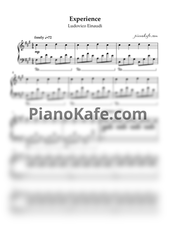 Ноты Ludovico Einaudi - Experience - PianoKafe.com
