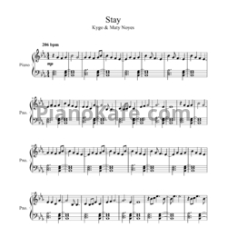 Ноты Kygo ft. Maty Noyes - Stay - предпросмотр