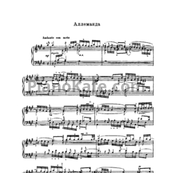 Ноты И. Бах - Сюита №1 (A-dur). Аллеманда - предпросмотр