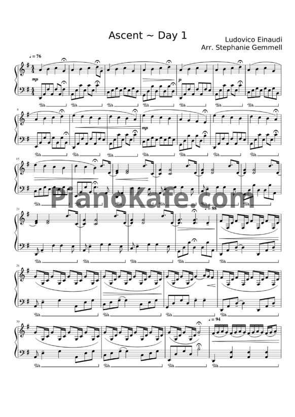 Ноты Ludovico Einaudi - Ascent (Day 1) - PianoKafe.com