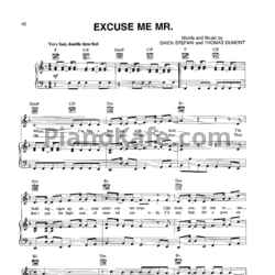 Ноты No Doubt - Excuse me Mr. - предпросмотр