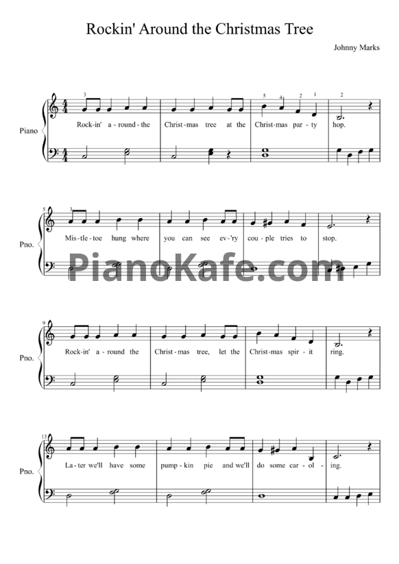 Ноты Brenda Lee - Rockin' around the Christmas tree - PianoKafe.com