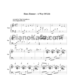 Ноты Hans Zimmer - A way of life - предпросмотр