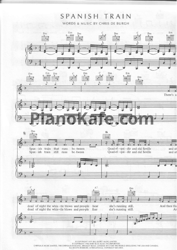 Ноты Chris de Burgh - Spanish train - PianoKafe.com