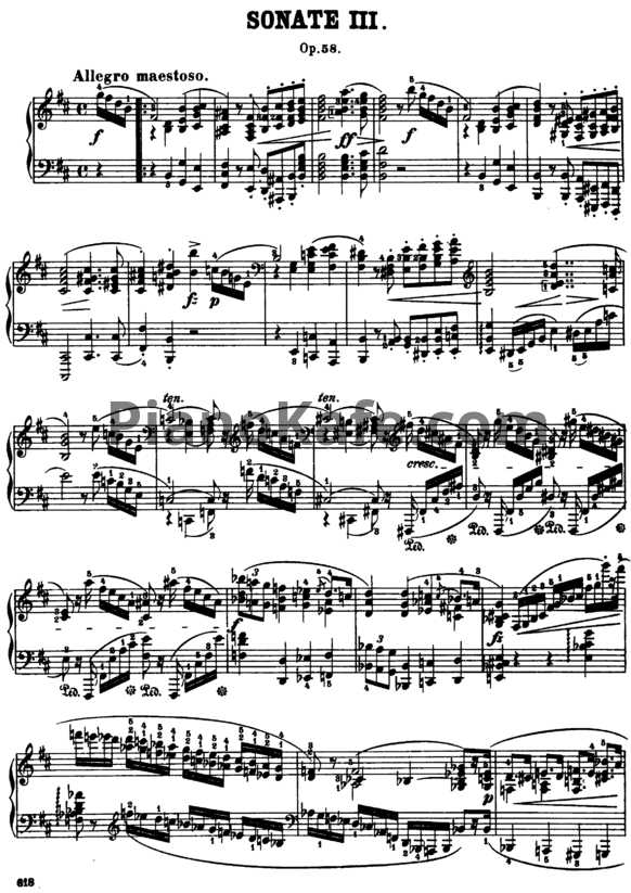 Ноты Фредерик Шопен - Соната №3 (Op. 58) - PianoKafe.com