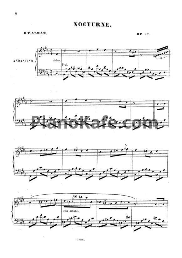 Ноты Шарль Алькан - Ноктюрн (Op. 22) - PianoKafe.com