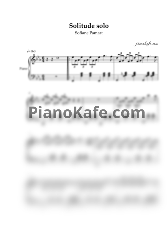 Ноты Sofiane Pamart - Solitude solo - PianoKafe.com