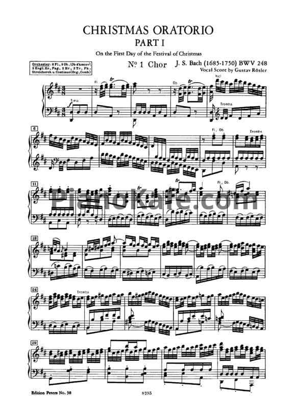 Ноты И. Бах - Рождественская оратория (BWV 248) - PianoKafe.com