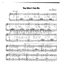 Ноты The Beatles - You won't see me - предпросмотр