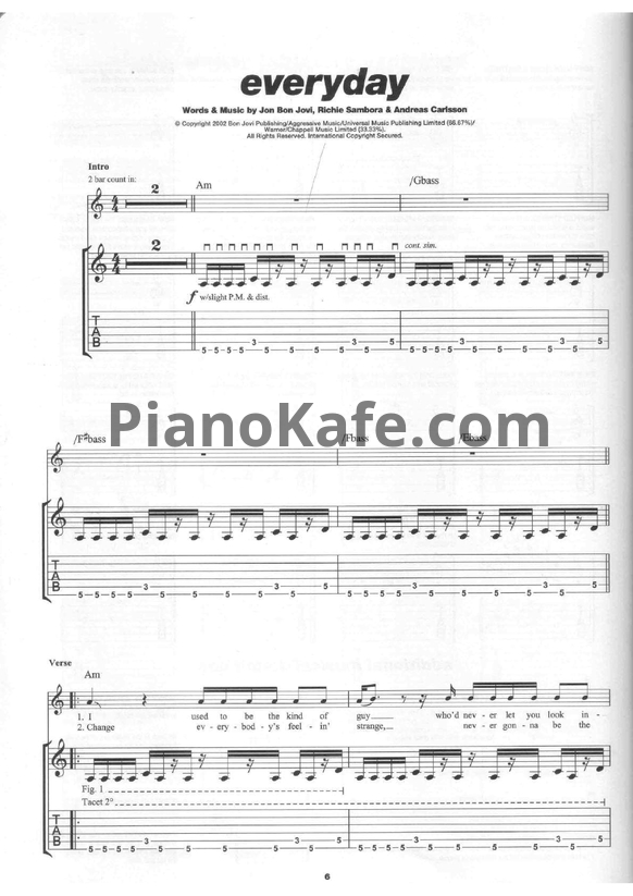 Ноты Bon Jovi - Play guitar with (Книга нот) - PianoKafe.com