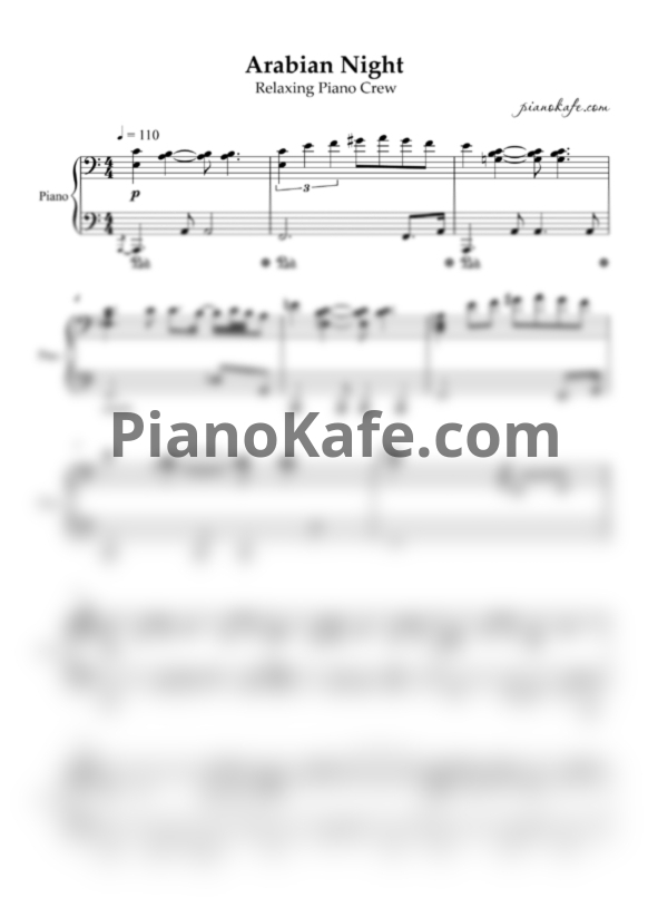 Ноты Relaxing Piano Crew - Arabian night - PianoKafe.com