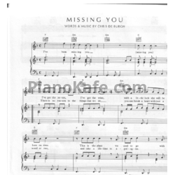 Ноты Chris de Burgh - Missing you - предпросмотр