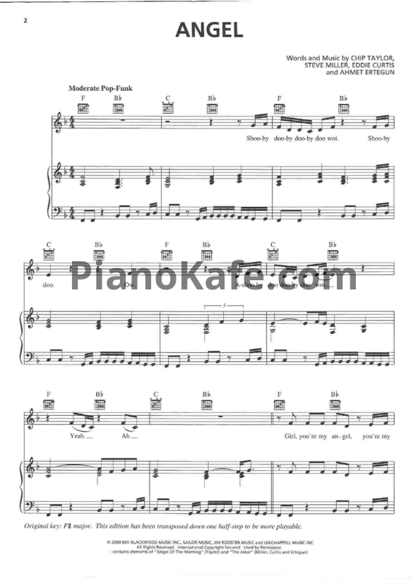 Ноты Chip Taylor - Angel - PianoKafe.com
