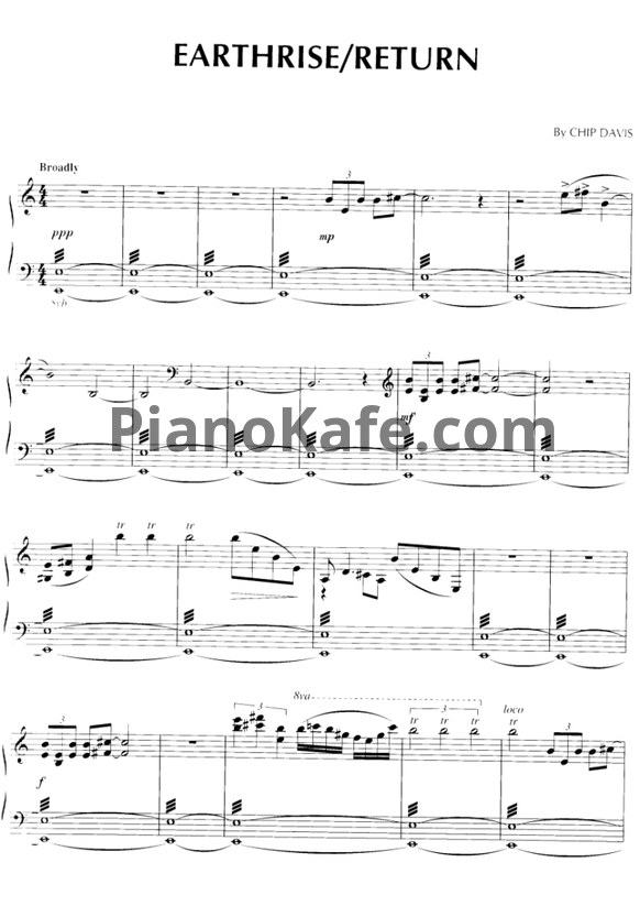 Ноты Chip Davis - Earthrise / Return - PianoKafe.com
