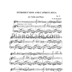 Ноты Пабло де Сарасате - Интродукция и хота в виде каприса (Соч. 41, клавир) - предпросмотр