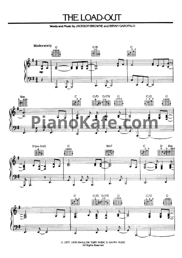 Ноты Jackson Browne - The load-out - PianoKafe.com