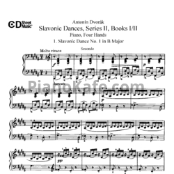 Ноты Антонин Дворжак - Славянский танец (Op. 72, для фортепиано в 4 руки) - предпросмотр