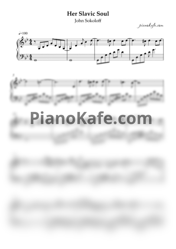 Ноты John Sokoloff - Her Slavic soul - PianoKafe.com