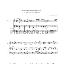 Ноты И. Бах - Badinerie из Сюиты №2 (BMW 1067) - предпросмотр