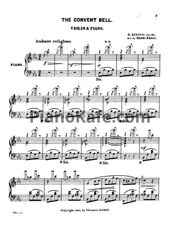 Ноты Л. Гоббартс - Монастырский колокол. Каприс для фортепиано (Op. 48) - PianoKafe.com