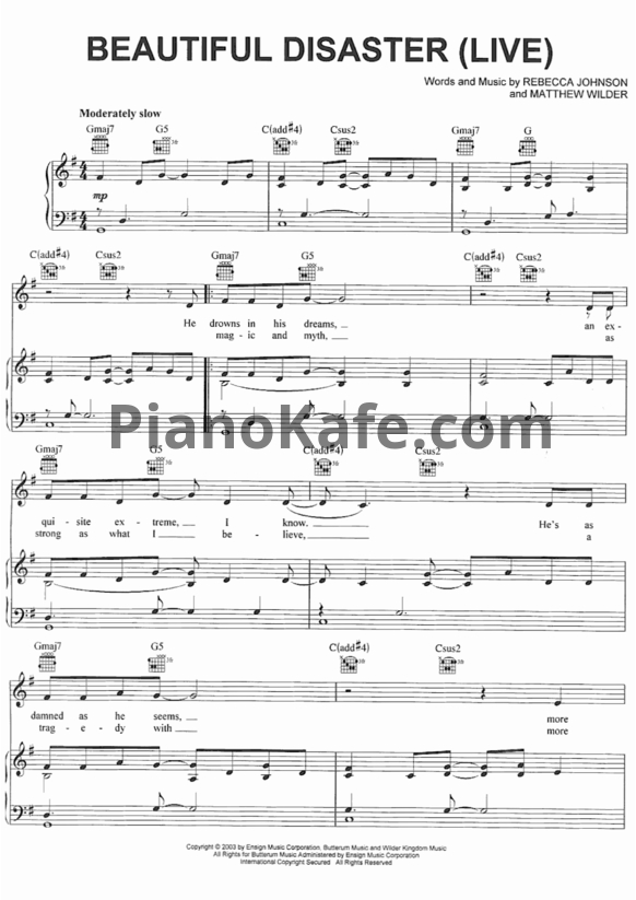 Ноты Kelly Clarkson - Beautiful disaster - PianoKafe.com