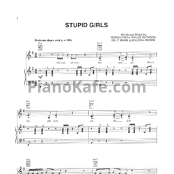 Ноты Pink - Stupid girls - предпросмотр