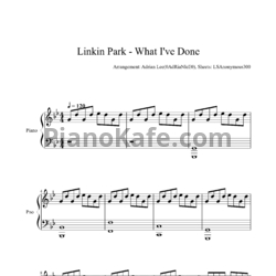 Ноты Linkin Park - What I've done (Adrian Lee version) - предпросмотр