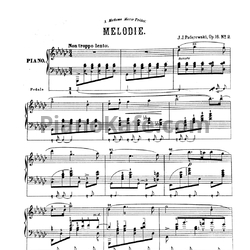 Ноты И. Падеревский - Мелодия (Op. 16, №2) - предпросмотр