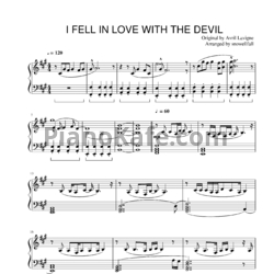 Ноты Avril Lavigne - I fell in love with the devil - предпросмотр