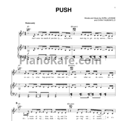 Ноты Avril Lavigne - Push - предпросмотр