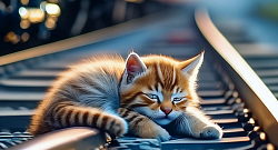 Котёнок и паровоз